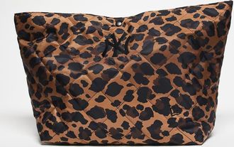 New Era NY Yankees - Borsa shopping trapuntata marrone leopardata con logo