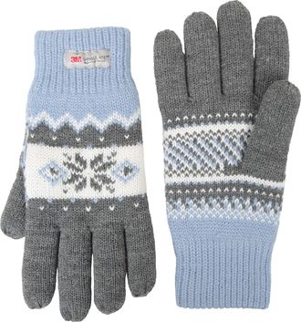 Mountain Warehouse Thinsulate Womens Knitted Gloves - Warm Glove, Double Lined - For Light Grey
