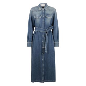 Golden Goose Dames, Jurken, Blauw, Maat: L Denim