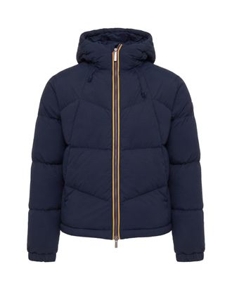 K-Way Padded Quilted Down Jacket With Contrasting Trim