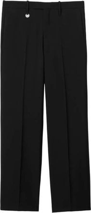 Burberry Mens Black Straight-Leg Wool Trousers, Brand Size 50 ( US Size 34.3 )