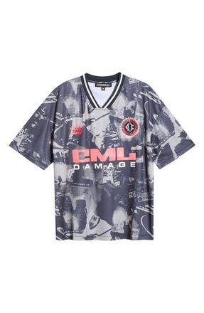 Criminal Damage Carnival FC Football T-Shirt in Greyscale/Coral at Nordstrom, Size Xx-Large