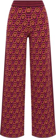 Maliparmi geometric-pattern wide-leg trousers - women - Fabric - M - Red