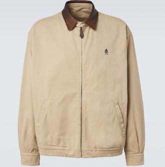 Prada Leather-trimmed cotton blouson jacket