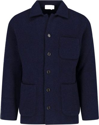Lardini Blue Classic Collar Cashmere Jacket