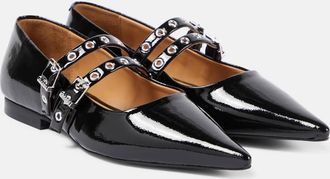 Ganni Faux leather Mary Jane flats