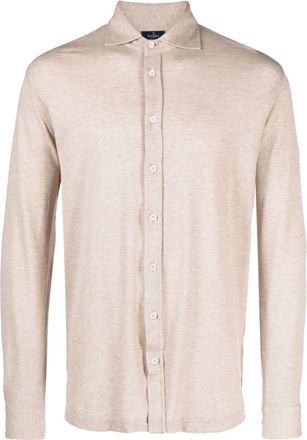 Barba long-sleeve cotton shirt - men - Cotton - 48 - Neutrals