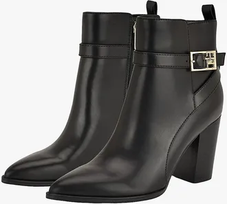 Tommy Hilfiger Womens Logo Hardware Pointed Toe Ankle Boot - Black - US 9.5 / EU 41