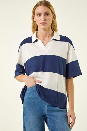 Roman Collared Stripe T-Shirt