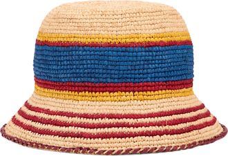 Paco Rabanne Womens Bucket Hat Raffia Beige