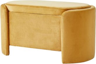 Nordlys Banco estilo escandinavo en terciopelo amarillo
