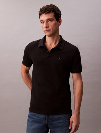 Calvin Klein Jeans Poloshirt CALVIN KLEIN JEANS SS CASUAL PIQUE CLASSIC POLO, Herren, Gr. XXL, schwarz, Jersey, Obermaterial: 100% Baumwolle, unifarben, klassisch normal