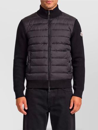 Moncler wool cashmere padded zip cardigan