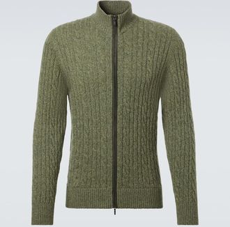 Loro Piana Pullover in cashmere a trecce con zip