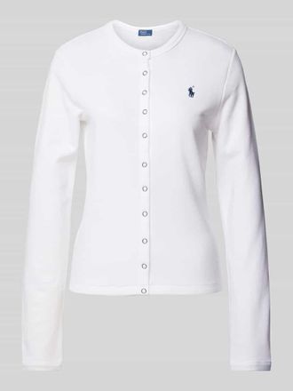 Polo Ralph Lauren Strickjacken mit Logo-Stitching Modell TERRY in Weiss, Gr&ouml;&szlig;e L