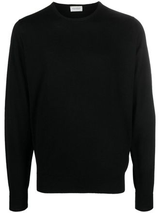John Smedley Farhill trui van scheerwol - Zwart
