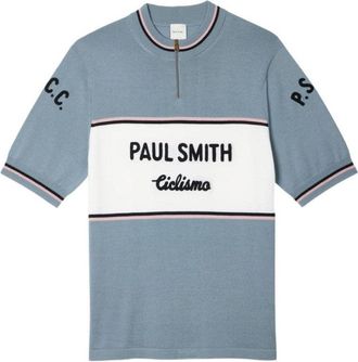 Paul Smith Short-Sleeve Knit Sweater With Striped Detail