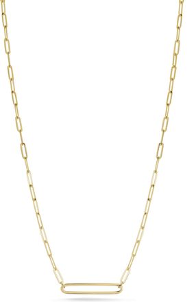 Ember Fine Jewelry 14K Gold Bar Paperclip Necklace