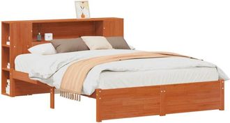 vidaXL Bed Frame with Storage Headboard Wax Brown 140 x 190 cm vidaXL