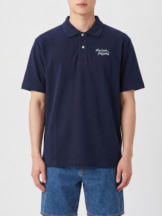 Maison Kitsun&eacute; Polo slim fit in cotone organico con logo a contrasto