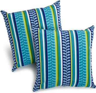 Blazing Needles 17-inch Outdoor Knife Edge Throw Pillows (Set of 2)