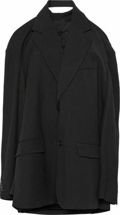 Balenciaga Oversized Blazer met Knoopsluiting - Dames - Blazers - Zwart - XS - Leer - Jassen