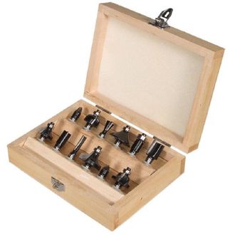 Trade Shop Trade Shop - Set 12 Pz. Frese Legno Frese Per Scanalare Gambo 8 - 12 Mm Fresatrice Pantografo
