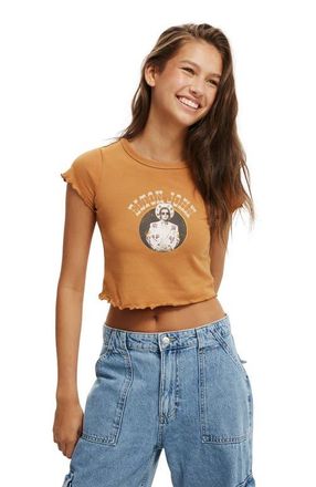 Cotton On Micro Lettuce Graphic License Tee in Elton John Sedona Sand at Nordstrom, Size X-Small