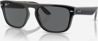 Ray-Ban Mens Square Sunglasses In Black/grey Transparent Frame Dark Grey