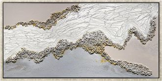 Empire Art Direct Golden Terrain Heavily Textured Glitter Hand-Painted Framed Canvas Wall Art