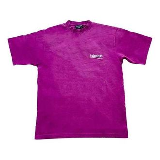 Balenciaga Political Campaign T-Shirt Large Fit Dark Fuchsia 641675TKVJ15282