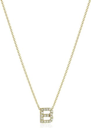 Roberto Coin Love Letter B Pendant Yellow Gold And Diamonds - 001634Aychxb
