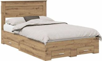 vidaXL Estructura De Cama Con Cabecera Roble Artesanal 120 X 190 Cm Vidaxl