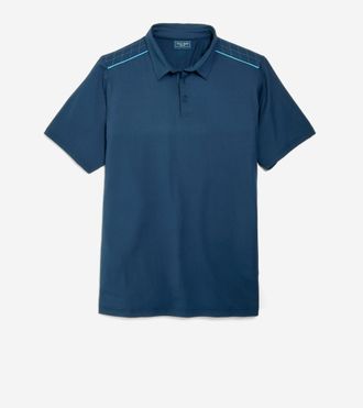 Cole Haan Mens SkyWeave Polo Shirt - Blue Size Medium