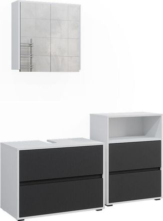 Vicco Conjunto De Muebles De Ba&ntilde;o Maltin, Blanco/antracita, 3 Partes
