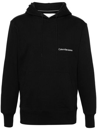 Calvin Klein Jeans logo-print cotton hoodie - men - Cotton - L - Black