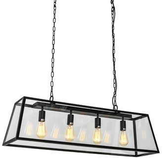Netlighting Industrial & Retro Hanging Pendant Black Matt 4 Light E27