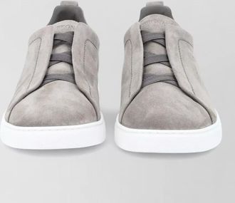 Ermenegildo Zegna sneakers suede finish pull tab heel
