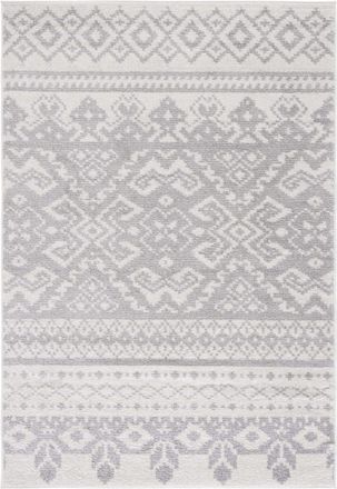 Safavieh Alfombra bohemio de polipropileno blanco/plata, 122 x 183 cm