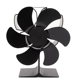 OEM Ventilador De Estufa De Combusti&oacute;n T&eacute;rmica De 6 Aspas, Aluminio, Silencioso, Arranque Autom&aacute;tico, Negro