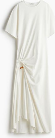 H&M Kleid mit Schlitz und Drapierung - White