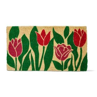 Tag Tulip Flower Coir Doormat Multi Spray Bleached Coir 30 x 17 x 1 in in Multicolored at Nordstrom, Size Medium