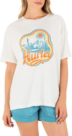 Hurley Scenic View Oversize Cotton Graphic Boyfriend T-Shirt in Tofu at Nordstrom, Size X-Small