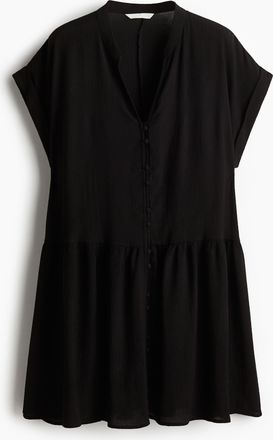 H&M Tunikakleid aus Crinklestoff - Schwarz