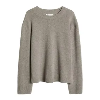 Marc O'Polo Truien & Vesten, Dames, Grijs, XL, Wol, Pullover LSL Ronde hals met splitjes