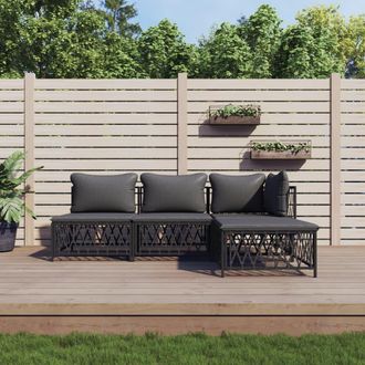 vidaXL Furniture Limited - Juego Muebles De Jard&iacute;n 4 Pzas Y Cojines
