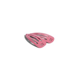 Miu Miu Metal Hair Clips, Woman, Begonia Pink