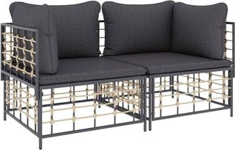 vidaXL Sof&aacute;s De Esquina Modulares Con Cojines 2 Uds Rat&aacute;n Sint&eacute;tico Vidaxl