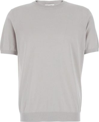 KANGRA Katoenen T-shirt van Knit - Heren - Ronde hals truien - Grijs - 3XL - Katoen - Truien & Vesten