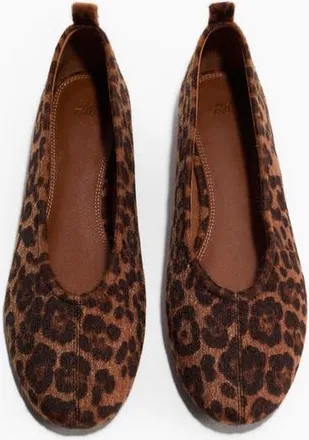 H&M Ballet Flats in Brown/leopard Print at Nordstrom, Size 11